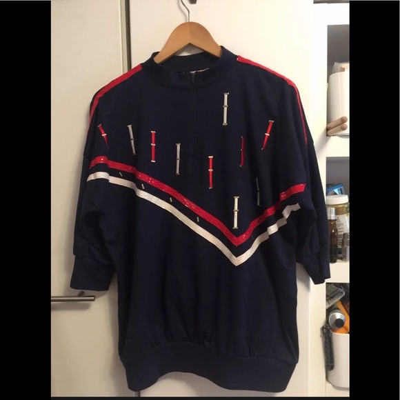 Vintage Rare HANDCRAFTED BY MARDEL Navy Red White zip bling USA 70's 80's - Picture 1 of 10